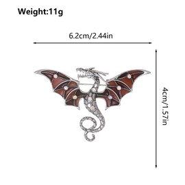Brooches Dragon Exquisite Pins Vintage - Rhinestone Flying Animal Brooch Fashion Crystal Lapel Pin Clothing Hat Bag Jacket Accessories for Men Women UB4133