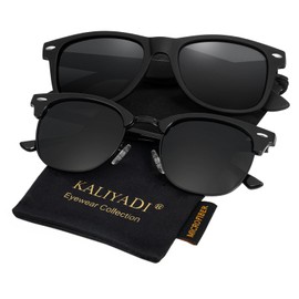 KALIYADI Polarized Sunglasses for Men and Women Semi-Rimless Frame Driving Sun glasses UV Blocking