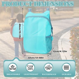 Donmnemb 15L Hiking Backpack, Lightweight Packable Backpack Travel Hiking Daypack Foldable, Foldable Backpack Water Resistant, Folding Daypack for Travel Camping Outdoor (Blue)