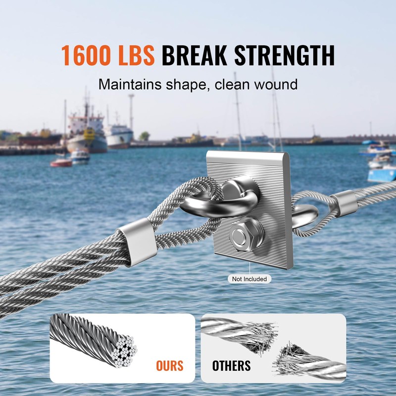 VEVOR 1/8 Stainless Steel Cable, 1000 FT 316 Cable Railing