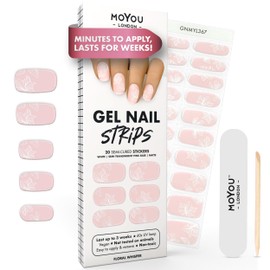 MOYOU LONDON Semi Cured Gel Nail Strips - 20 Pcs. Spring Nail Wraps for Salon-Quality Manicure - Works with Any UV Lamp - Easy to Apply, Trim, & Remove Gel Stickers