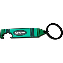 Crayon Military Themed Key Chain Bottle Opener - Happy Hour Humor (Green)