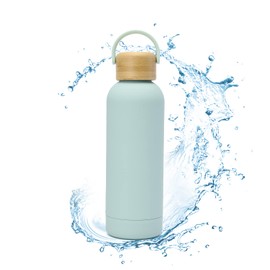 GO! GRM Water Bottle, 16.9 fl oz (500 ml), Bamboo Lid and Handmade, Direct Drinking, Dishwasher Safe, Stylish, For Girls, Boys, Insulated, Elementary School Students, Junior High School Students,