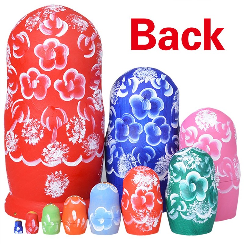 YAKELUS Russian Nesting Dolls for Kids Matryoshka Doll 10pcs Handmade1051