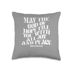 Retro Groovy Faith Romans 15 13 May the God of hope fill you Throw Pillow