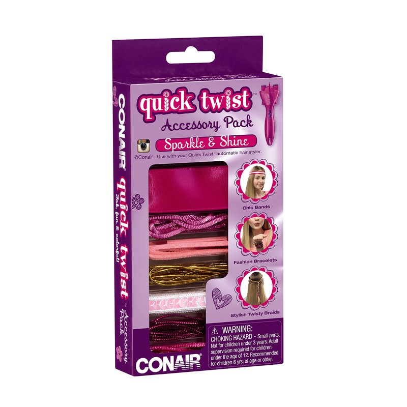Conair Quick Twist Hair Braider Accessory Kit, Sparkle and Shine