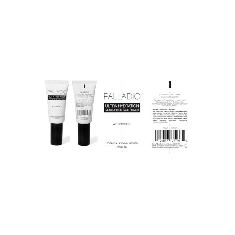 Palladio Ultra Hydration Primer, rellena líneas finas y poros, acabado
