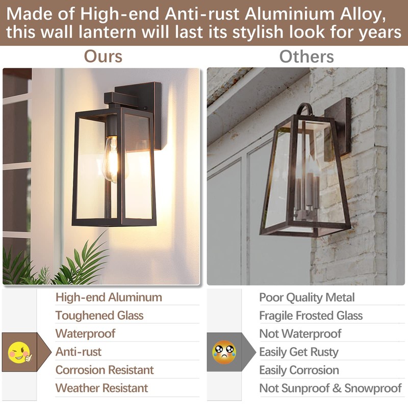 MAXvolador Outdoor Wall Sconce, Large Exterior Waterproof Wall Lantern Light