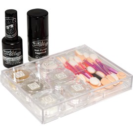 World of Nails-Design Chrome pigments, 6 colours in the set including black base coat and daylight topcoat, no UV device required