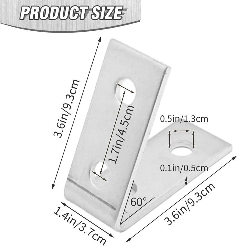 EATAKWARD 4 PCS Inside Angle Bracket for 1/2" Bolt in
