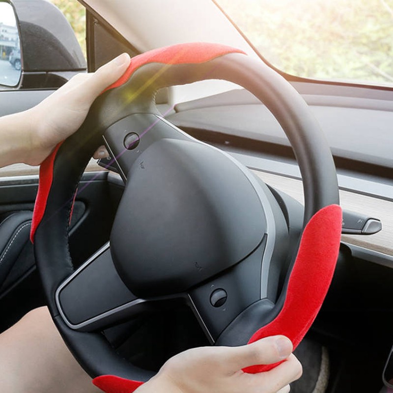 2PCs Car Steering Wheel Cover Segmented Protector Anti Skid Replacement