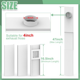 Memrita Dryer Vent Window Kit for 4" Diameter Dryer Vent Hose,Adjustable Window Vent Kit for Sliding and Hung Windows,Window Seal Plates Kit with Louvered Outdoor Vent Cover