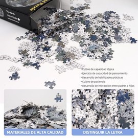 Rompecabezas 1000 Piezas, Puzzles Redondo para Adultos Antipolvo y Antidecoloración, Rompecabezas de la Tierra Alta Resolución, Decoración de Pared,  