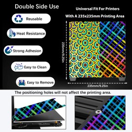 Wefuit Smooth Kaleidoscope+Skynet Pattern Build Plate for Creality K1/ K1C/Ender 3 S1/Ender 5 S1/Ender 3 S1 Pro/Ender 3 V3 KE/Ender 3 V3 SE,235x235mm Flexible Spring Steel Plate 3D Printer Platform