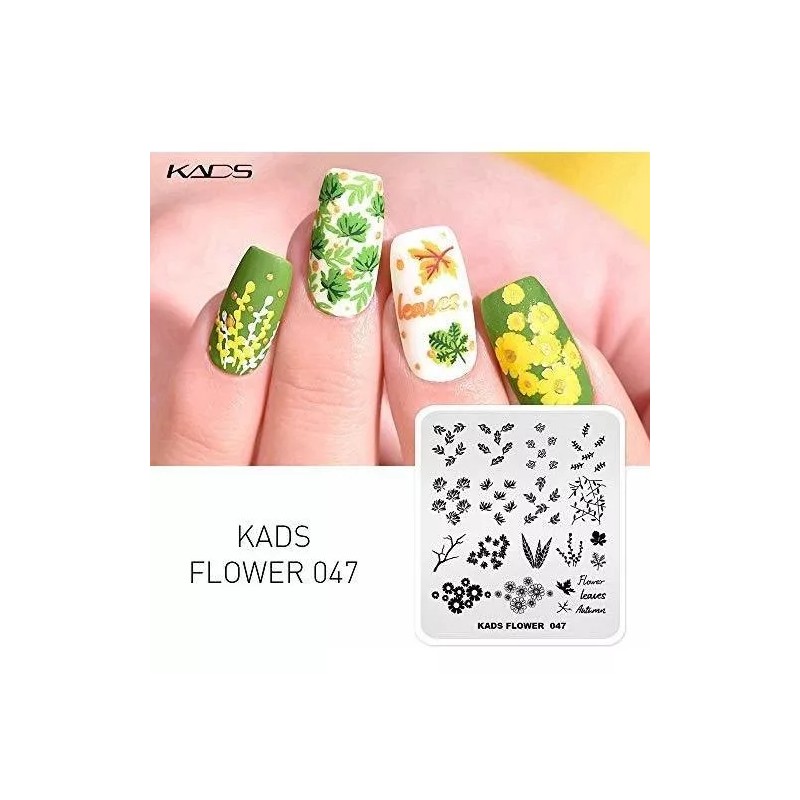 Kads Juego 5pcs Placas Estampación Uñas Kads - Modelos Flores