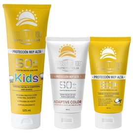 Fotosun 100 Protector Solar Facial Bloqueador Fps Protección Contra Rayos Sol Uso Diario Piel Sensible Sunscreen Kit
