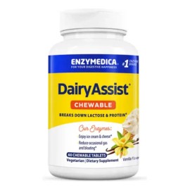 Enzymedica Dairyassist Enzimas Lactosa 60 Tabletas Vainilla