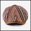 White Fang CA742 Striped Pattern Newsboy Hat, Cap, Hat, Running,
