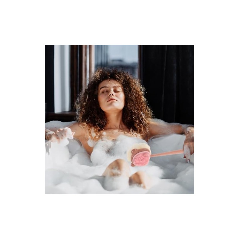 Osaladi Cepillo Ducha Corporal Mango Largo Doble Cara Limpieza Exfoliación