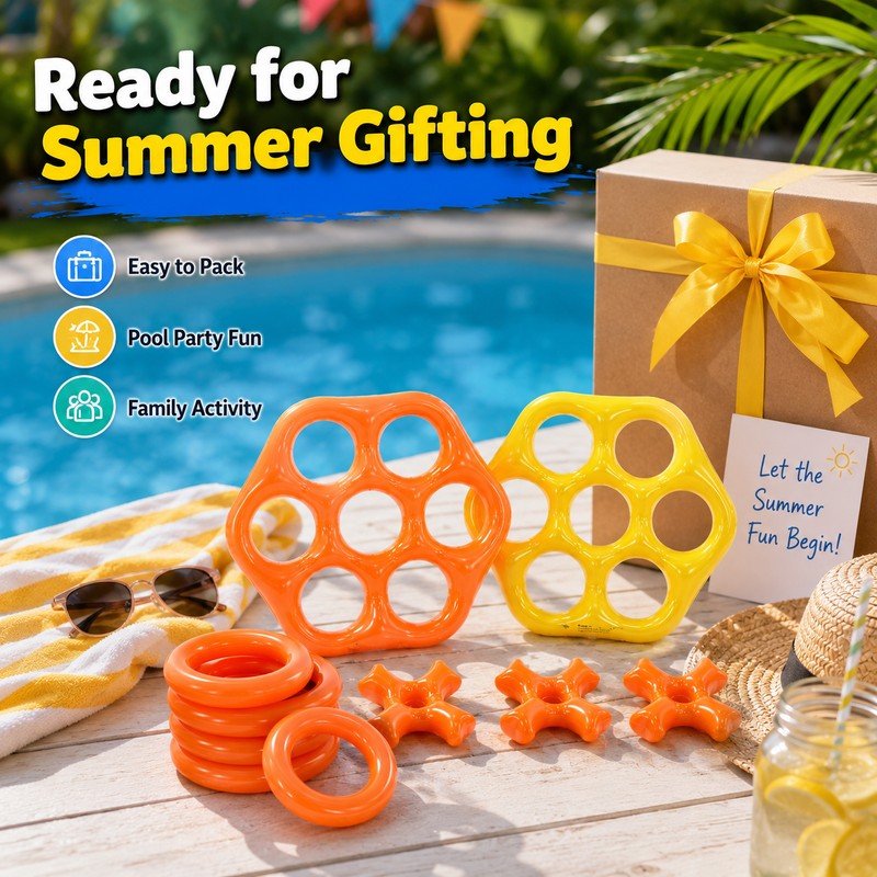 Inflatable Ring Toss Pool Game for Summer Fun – Hexagonal