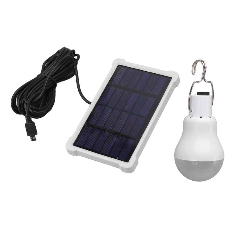 LED Solar Bulb Light Portable ABS and PC 150LM White