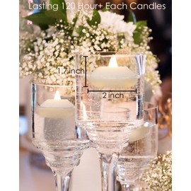 LARDUX - Paquete de 24 velas LED flotantes – 2 pulgadas sin llama pequeñas luces de té flotantes de plástico para tina, piscina, jarrón de centro de mesa