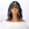 Smilco 2025 New 14-inch Black and White Gradient Highlights Wave