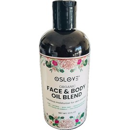 Oslove Organics Organic Face and Body Oil Unique blend of 12 virgin organic carrier oils | Use as is or for making lotions, body butters, serums, soaps-12 oz (12)