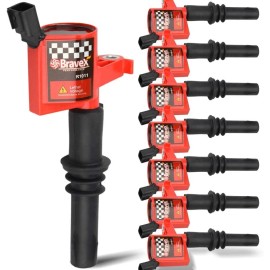 Bravex Straight Boot Ignition Coils 15% More Energy F-150 for Ford Lincoln 4.6l 5.4l