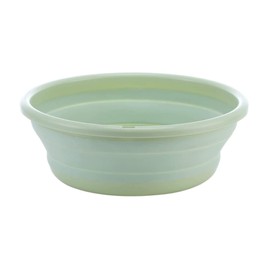 Cuenco plegable multiusos de 10 pulgadas, sin BPA, redondo, ligero, plegable, lavabo (verde)