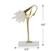 suruim Elegant Gold Crane Bird Statues with Crystal Tail Accents,