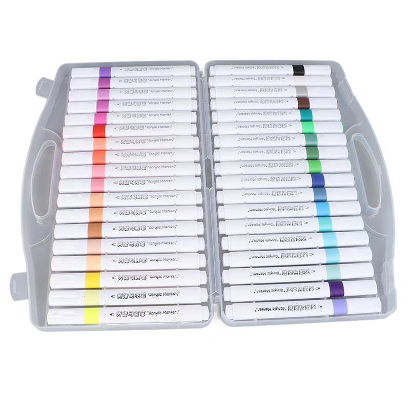 36 Colors Acrylic Paint Marker Pens High Coverage Power Triangular