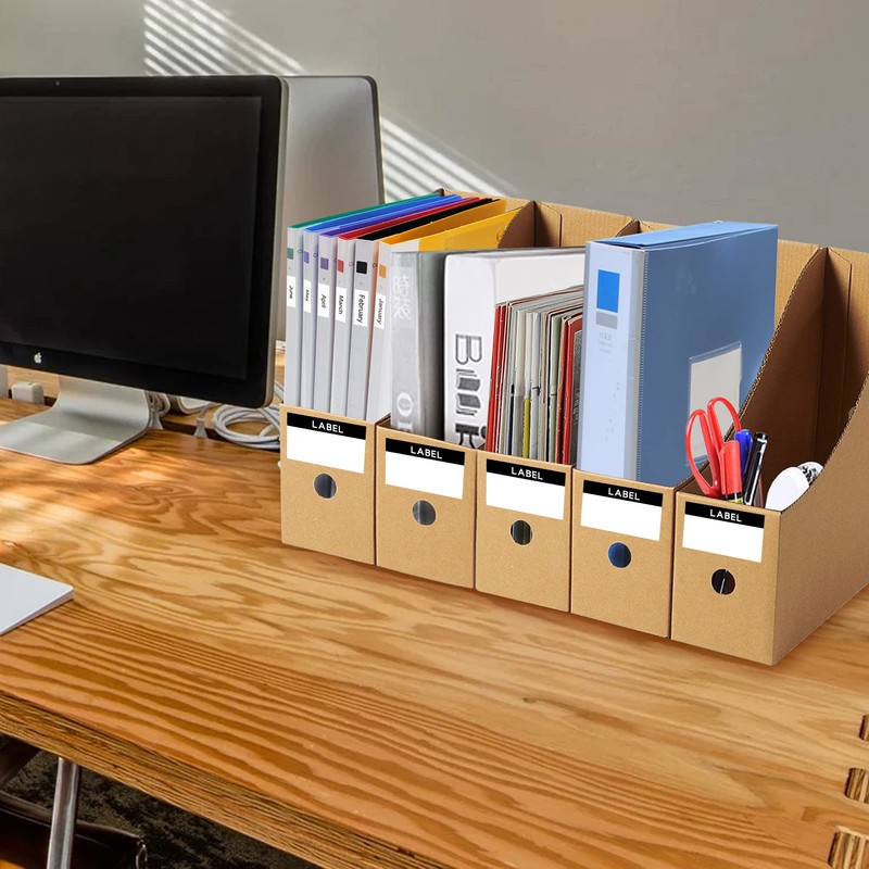 JINCHIDA 3 Pack Magazine File Holder with 3 Labels,Cardboard Magazine