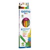 Giotto Mega F225800 Hexagonal Coloured Pencils in 6 Colours, with
