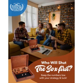 WE Games Shut-The-Box Board Game in Wooden Box with Dice