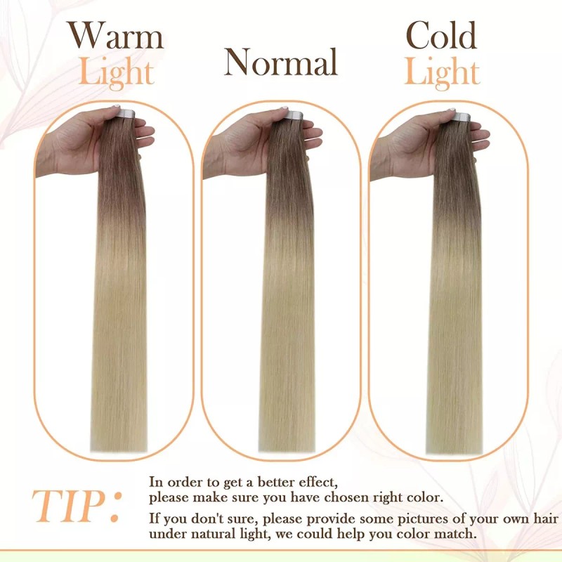 Easyouth Extensiones Cabello Humano 40gr 14in Desvanecimiento Marrón