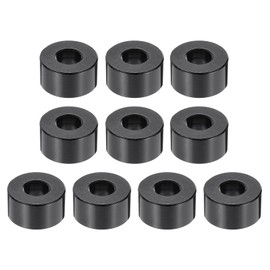 PATIKIL 10pcs M6 Aluminium Spacers, 1/4" ID x 5/8" OD Round Standoff Spacer, Unthreaded Metal Spacers for 1/4" M6 Screws Bolts, Black 5/16" Length