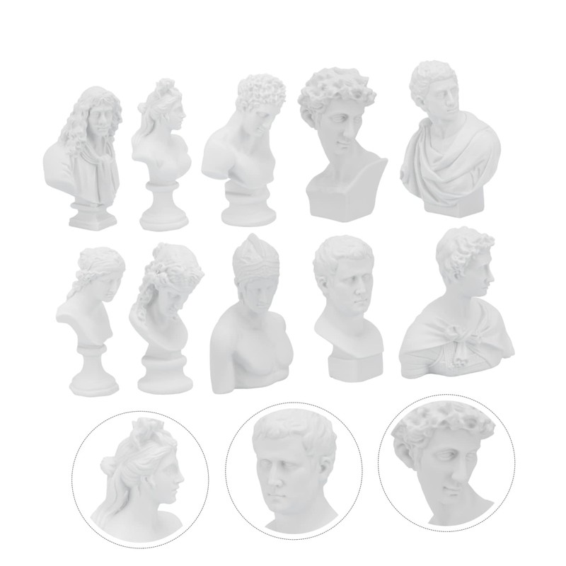ABOOFAN 10Pcs Mini Resin Sketch Statue Decorative Plaster Line Drawing