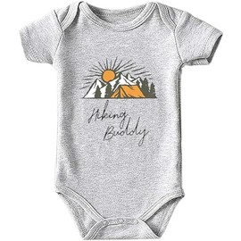Brief Turbo Hiking Buddy Baby Girls Boys Bodysuit Newborn onesie Short Sleeve Infant Romper gray 12months