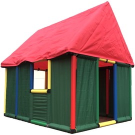 move and stic Fabric Roof for Playhouse Red Pointed Roof Extension Accessories