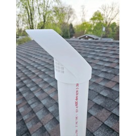 GWM Radon & HVAC Rain Cap for 3" PVC Pipe, 1/2" Mesh Screen, Fits on End of Pipe