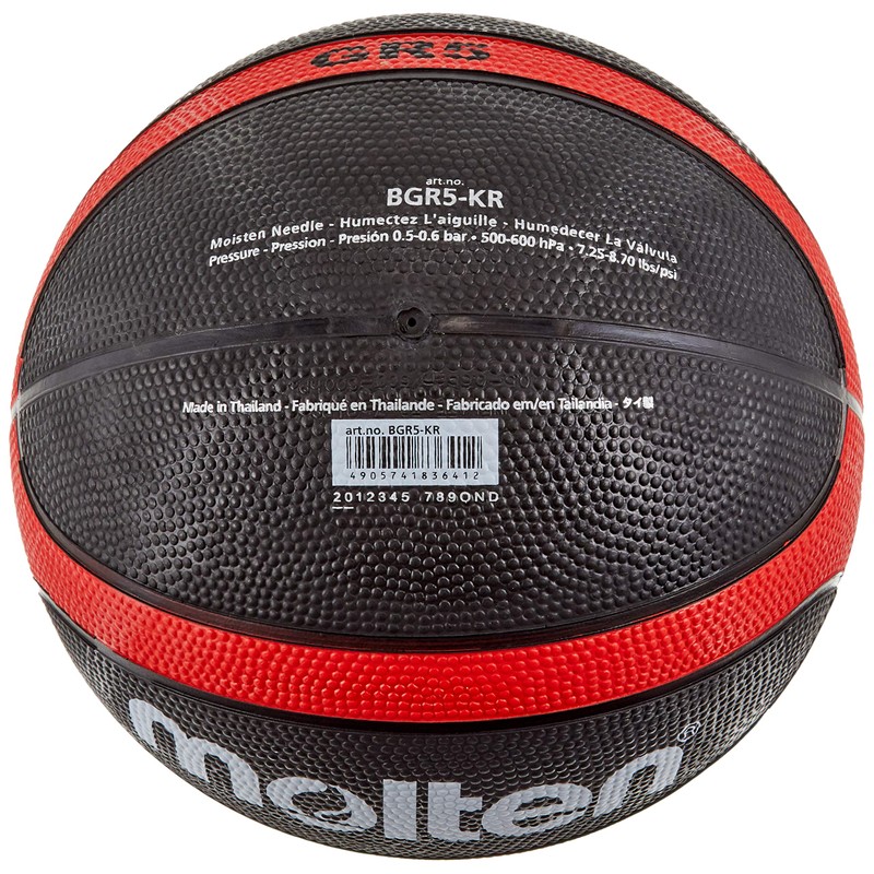 Molten GR5 BGR5-KR Basketball, Black with Red, No. 5
