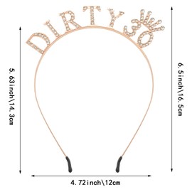 Rose Gold 30 Birthday Headband, Her Dirty 30 Birthday Headband, Rose Gold Birthday Crown and Tiara, Birthday Party Decorations