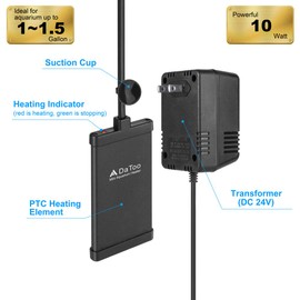 DaToo 30 Watt Small Aquarium Heater Mini Betta Flat Fish Tank Heater for 3 Gallon 5 Gallon