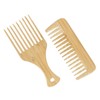 WOONEKY 2pcs Wooden Wide Tooth Comb Set for Men Gentle