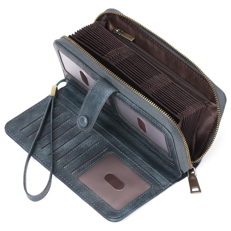 GAEKEAO Leather Credit Card Holder Wallet for Women RFID Blocking