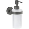 tesa® MOON GREY Seifenspender, matt grau, Pumpspender aus satiniertem Glas,