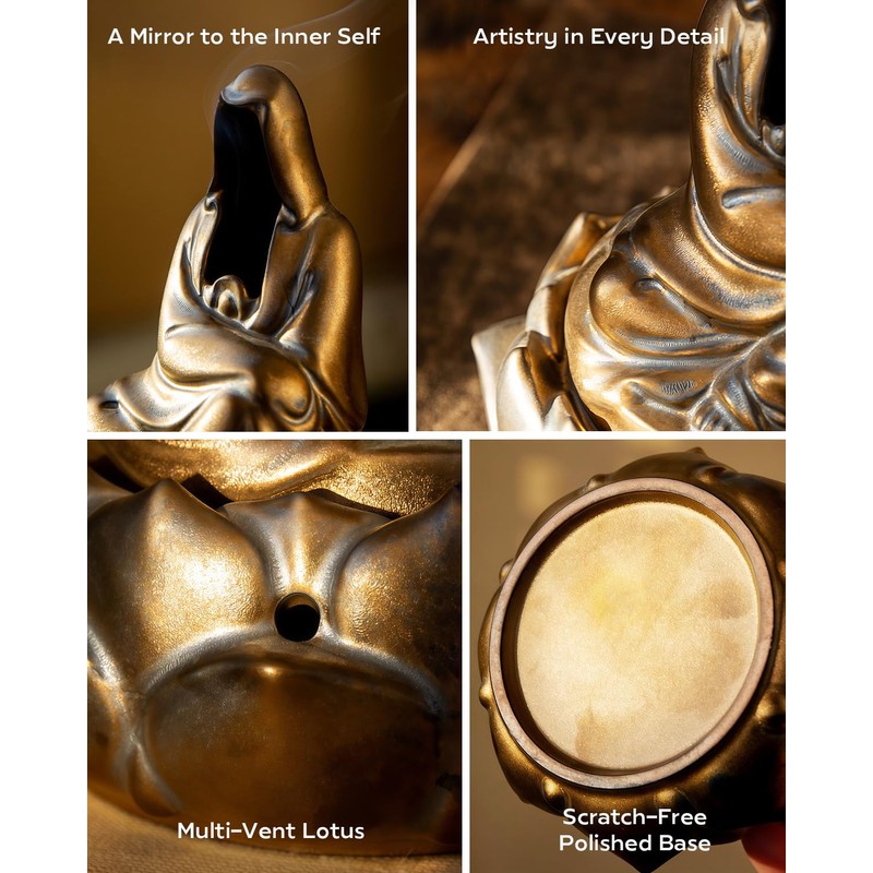 Zen Incense Burner for Cone & Coil – Ceramic Faceless