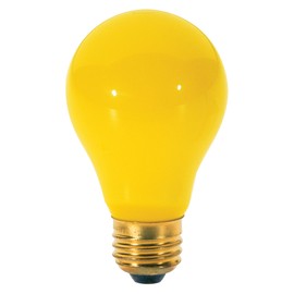 Satco S3938 60 Watt A19 Incandescent Yellow Bug Light Bulb, 2-Pack