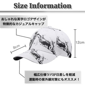 BUZZxSELECTION CAP072 Men's Fashion Cap, Design, Black and White, Stylish, Cool, Logo